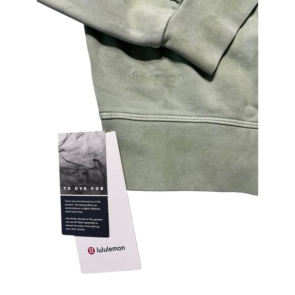 Lululemon Perfectly Oversized Cropped Crew Tie Dye Sweatshirt Sz 10 Light Green - Picture 3 of 3